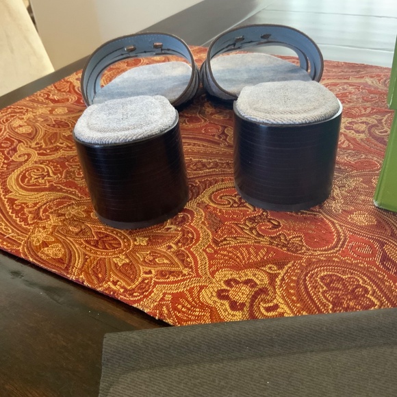 Tory Burch Ines Heel Mule Sandal 55MM Denim Suede in Blue Cloud Sz 8.5,BNIB, - Picture 4 of 6